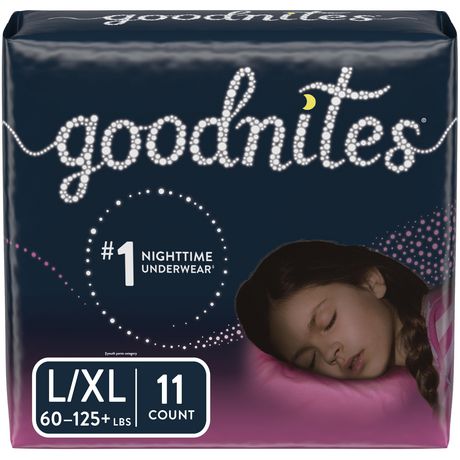 Goodnites Girls Nighttime Underwear Size XL (95-140 lbs) 28 Count - Voilà  Online Groceries & Offers