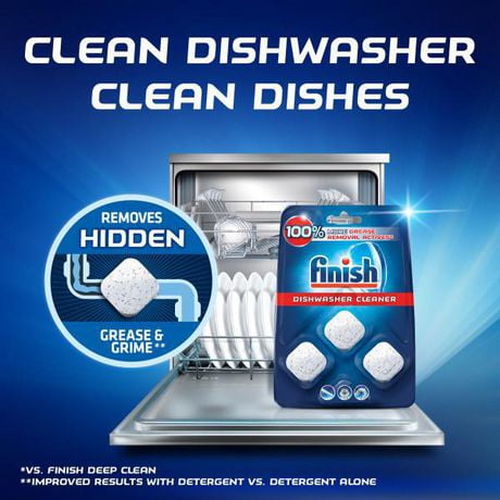 FINISH® In-Wash - Dishwasher Cleaner, 3 Count, Grease Removal, Runs ...