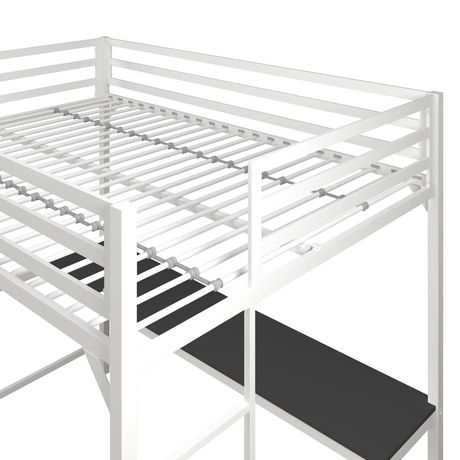 Miles Metal Twin Loft Bed With Desk, Bentley Twin Metal Loft Bed Assembly Instructions