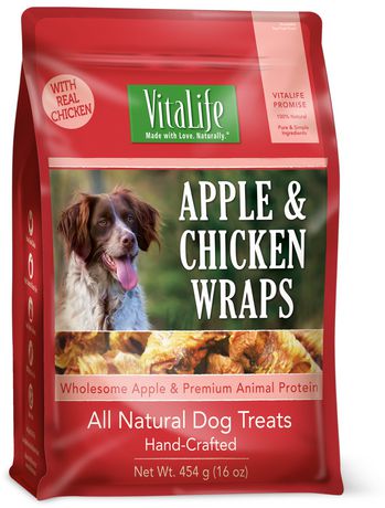 VitaLife All Natural Dog Treats Apple & Chicken Wraps ...