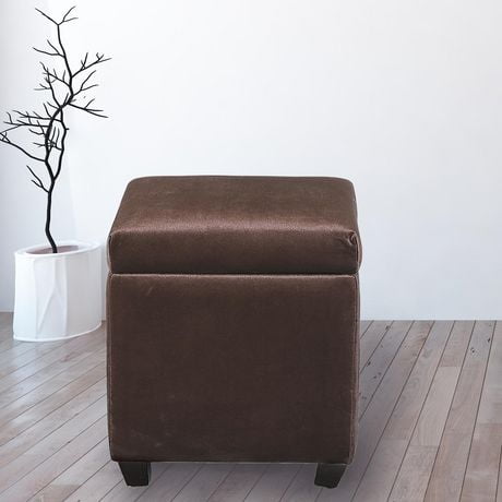 K-LIVING OTTOMAN IN BROWN SUEDE