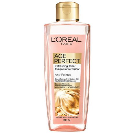 L'Oreal Paris Age Perfect Face Toner, Suitable for Sensitive Skin, Anti Fatigue with Energizing Vitamin C, 200 mL, Age Perfect Refreshing Toner