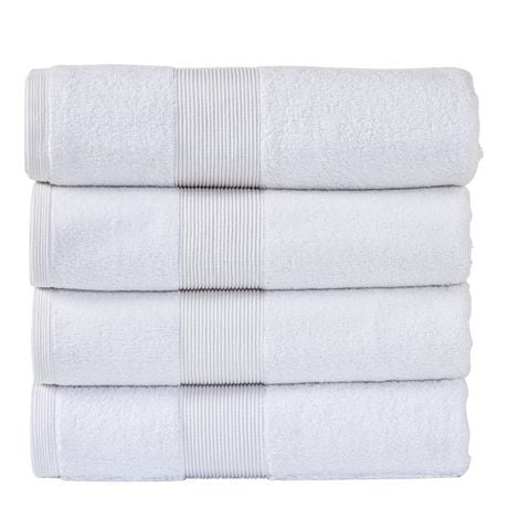 Serviette de bain Fabstyles super douce et absorbante, serviettes de bain de luxe pour spa, maison et hôtel, serviettes à séchage rapide, lot de 4, 27 x 54 pouces