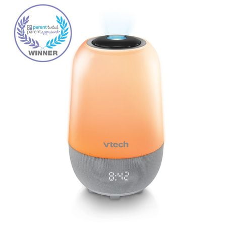 VTech BC8313 V-Hush Pro Dispositif d'entraînement au sommeil apaisant portable avec haut-parleur Bluetooth comprend un programme professionnel d'apprentissage du sommeil, une veilleuse colorée à une touche et un projecteur lumineux au plafond (Blanc) BC8313