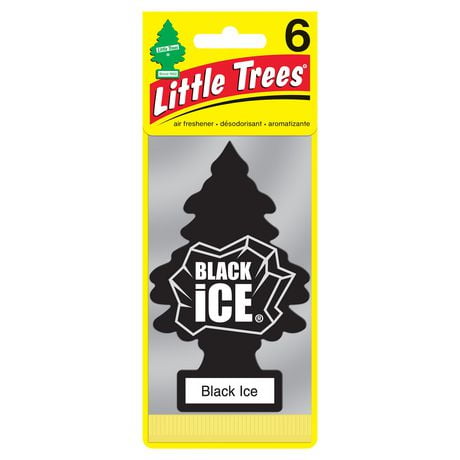 Assainisseur d'air LITTLE TREES Black Ice 6-Pack LT Black Ice, paquet de 6
