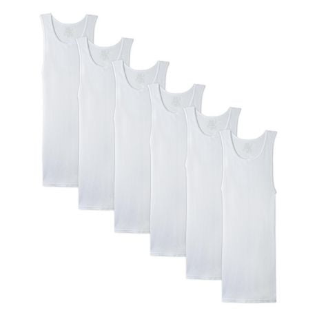 Fruit of the Loom Men's White A-Shirts, 6-Pack, Sizes S-XL