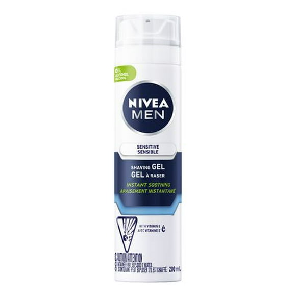 NIVEA MEN Sensitive Skin Shaving Gel | Shaving Gel for Sensitive Skin | Allows for a Close Razor Shave and Leaves an Instant Soothing Sensation, 200 mL