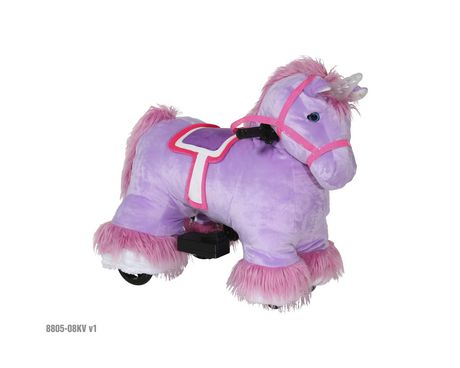 unicorn 6v plush ride on