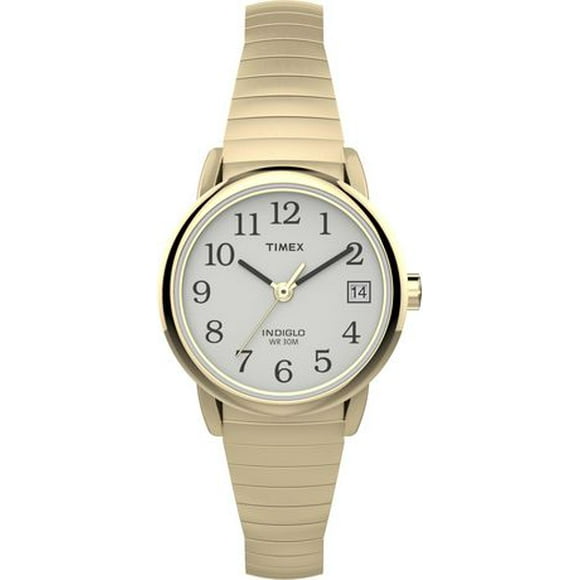 Montre Timex®Easy Reader® avec date et bracelet extensible doré pour dames