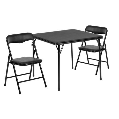 Kids Black 3 Piece Folding Table And Chair Set Walmart Canada   6000204509800 