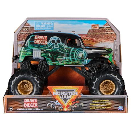 Monster Jam, Monster truck Grave Digger officiel, véhicule en métal moulé à collectionner, échelle 1:24, jouets pour garçons à partir de 3 ans
