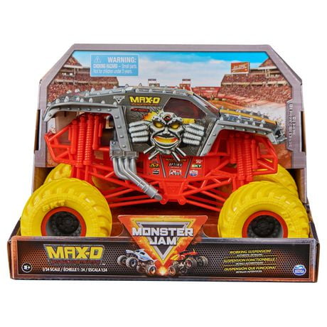 Monster Jam, Monster truck Max-D officiel, véhicule en métal moulé à collectionner, échelle 1:24, jouets pour garçons à partir de 3 ans