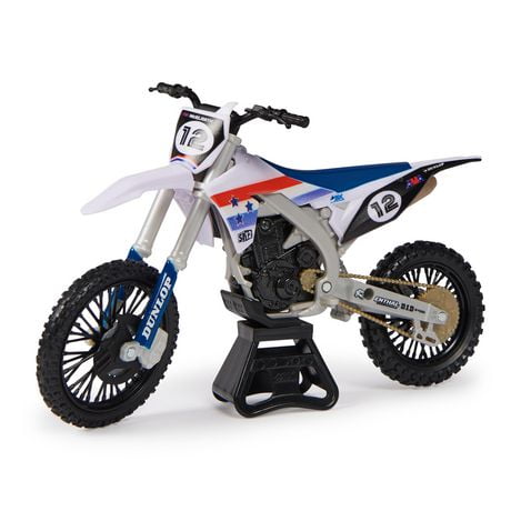 Supercross, Moto authentique de Shane Mcelrath en métal moulé à l'échelle 1:10 avec figurine motocycliste, pour les enfants et les collectionneurs à partir de 5 ans