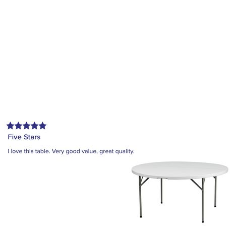 60'' Round Granite White Plastic Folding Table | Walmart Canada