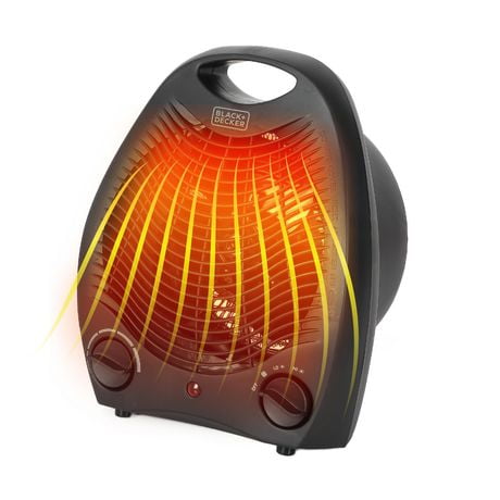 BLACK+DECKER Chauffage léger pour usage intérieur, chauffage infrarouge 1500 W avec protection contre la surchauffe