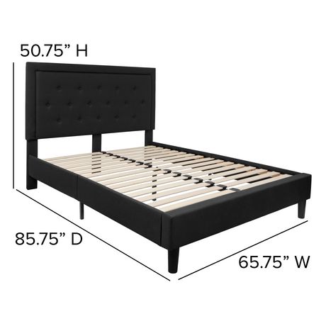 Roxbury Queen Size Tufted Upholstered, Queen Size Platform Bed Frame Canada