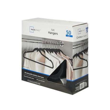 Mainstays Ultra-Slim Felt Clothes Hanger, Set of 50