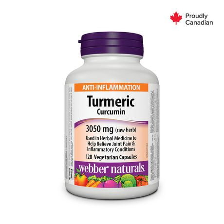 Webber Naturals® Turmeric Curcumin 3,050 mg (raw Herb), 120 Vegetarian Capsules