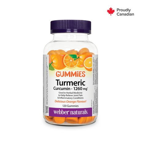 Webber Naturals Turmeric Curcumin 1260 mg Orange Gummies, 120 Gummies