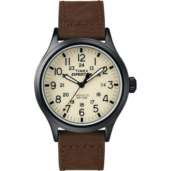 Timex® Expedition® Scout 40mm Leather Strap Watch