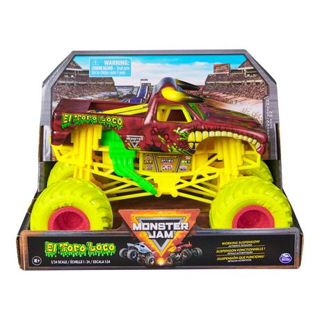 Monster Jam, Official El Toro Loco Monster Truck, Collector Die-Cast Vehicle, 1:24 Scale, Kids Toys for Boys and Girls Ages 3 and up