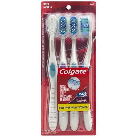 Colgate 360 Optic White Toothbrush, Value Pack, Soft - Walmart.ca