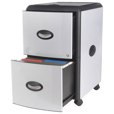 Storex Filing Cabinet 2-Drawer+Roll Away Lid/ Letter&Legal size