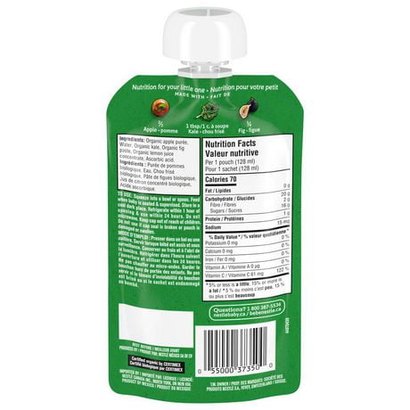 Puree Gerber Biologique Pomme Chou Frise Figue Aliment Bebe 128 Ml Walmart Canada