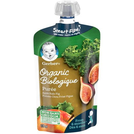 Puree Gerber Biologique Pomme Chou Frise Figue Aliment Bebe 128 Ml Walmart Canada