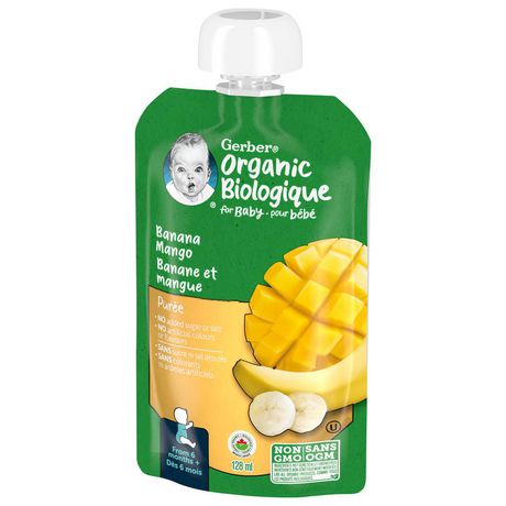 Puree Gerber Biologique Banane Mangue Aliment Pour Bebe 128 Ml Walmart Canada