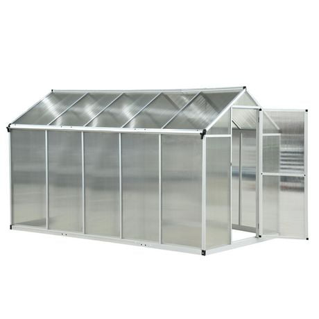 Outsunny 10'x6'x6.4' Walk-in Garden Greenhouse Polycarbonate Panels ...