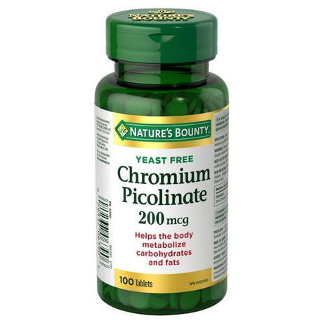 Nature's Bounty Chromium Picolinate, 100 Tablets