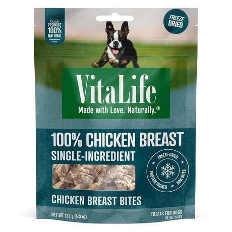 Gàteries naturelles pour chiens VitaLife en bouchées de poitrine de poulet 122 g
