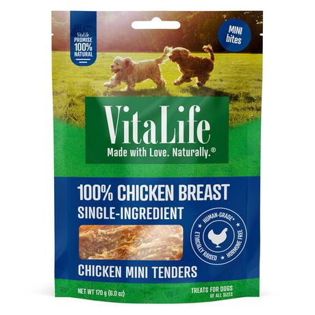 VitaLife All Natural Dog Treats Chicken Mini Tenders, 170 g