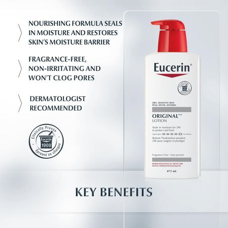 EUCERIN Original Rich Lotion for Sensitive, Dry to Very Dry Skin ...