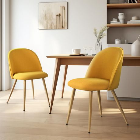 Homycasa – ensemble de 2 chaises de salle à manger, chaises d'appoint rembourrées à dossier mi-rond, pour cuisine, salle à manger, bistro