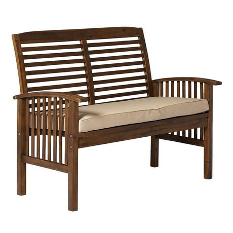 Acacia Wood Patio Loveseat Bench - Dark Brown | Walmart Canada