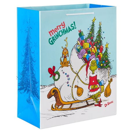 Hallmark Dr. Seuss's How the Grinch Stole Christmas! 13" Large Christmas Gift Bag (Sleigh of Gifts), Grinch Large Gift Bag