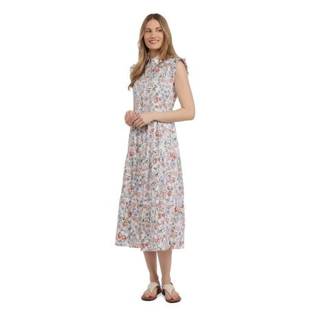 Mexx robe à volants en coton à boutons pour femmes Tailles: XS-XL