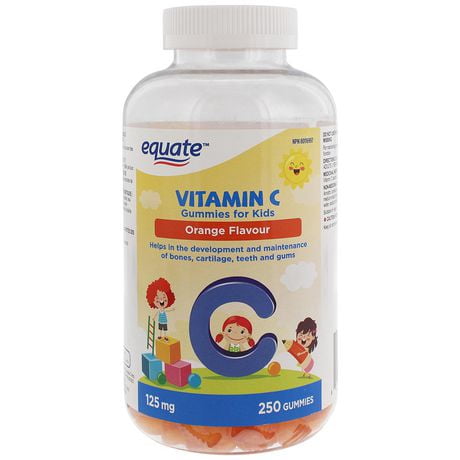 Equate Vitamin C Gummies for Kids, 125mg Vitamin C, <br>250 Gummies,