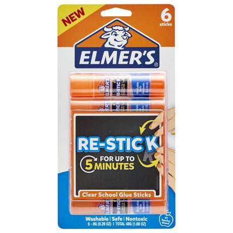 Elmer’s Re-Stick School Glue Sticks, 8 g, 6 Count, 0.28 oz