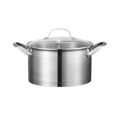 The Rock WAVE Stainless Steel 6 Qt Stockpot w/lid, WAVE.TEC Non-slip grip