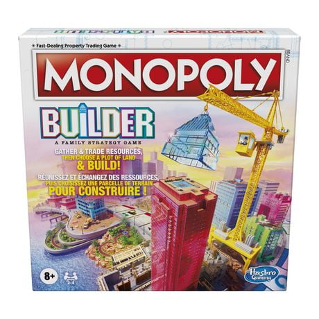Monopoly Builder, jeu de stratégie pour la famille, jeux pour enfants, amusant à jouer, jeu de plateau familial, à partir de 8 ans