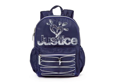 Justice™ Brand Girls Nylon Multi Compartment 17” Backpack With Glitter ...