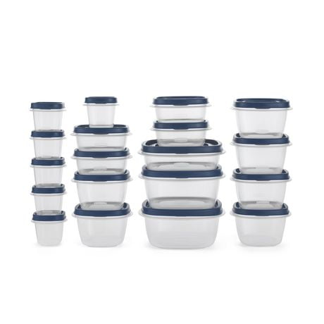 Rubbermaid EasyFindLids Vented Food Storage Containers, Set of 18 (36 Pieces Total), Insignia Blue, 36 piece set, Blue