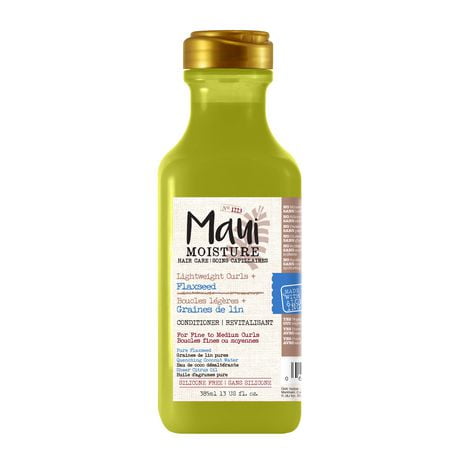 Maui Moisture Lightweight Curls + Flaxseed Conditioner, Paraben Free, Silicone Free, 385 mL