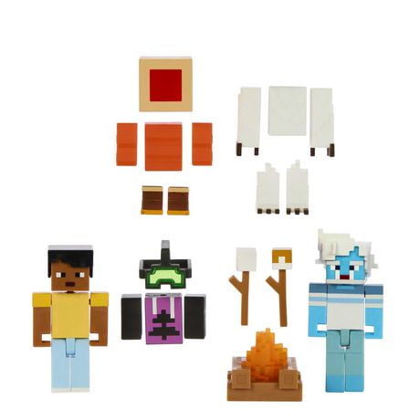 Jeu ​Minecraft | Figurines articulées et accessoires de Série Créateur | Figurines Steve et Créature de Camp Enderwood