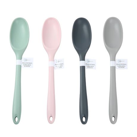 Mainstays Silicone Color Solid Spoon, Assorted Colors, 1-Piece ...