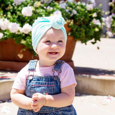 Baby Wisp Nourrisson Enfant En Bas Age Bonnet En Coton Avec Nœud Turban Rose Walmart Canada