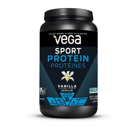 Vega Sport Protein Powder, Vanilla, Non Whey Protein Powder, 828g, 20 Servings